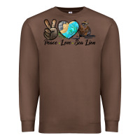 Chestnut Peace Love Sea Lion Premium Sweatshirt - LillyAllenDesigns
