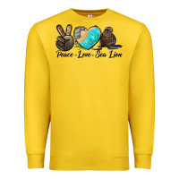 Lemon Peace Love Sea Lion Premium Sweatshirt - LillyAllenDesigns