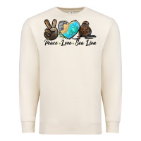 Sandshell Peace Love Sea Lion Premium Sweatshirt - LillyAllenDesigns