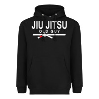 Black Jiu Jitsu Old Guy Heavyweight Hoodie - tuanDangUi