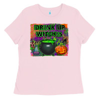 Bubblegum Pink drink up witches Ladies Tee - BundleAndBundleShop