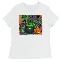 White drink up witches Ladies Tee - BundleAndBundleShop