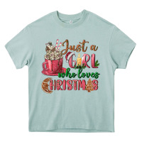 Arona Pink Just a girl who loves Christmas Heavy Core Tee - NancyCooperArtShop