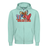 Seafoam merica 4th of july hearts Zipper Hoodie - BundleAndBundleShop