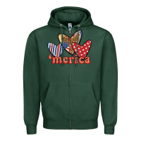 Sports Green merica 4th of july hearts Zipper Hoodie - BundleAndBundleShop