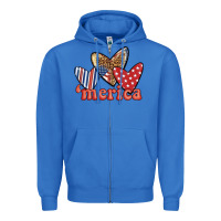 True Royal merica 4th of july hearts Zipper Hoodie - BundleAndBundleShop
