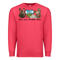 Cardinal Peace Love Percheron Horse Premium Sweatshirt - LillyAllenDesigns