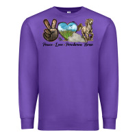 Purple Peace Love Percheron Horse Premium Sweatshirt - LillyAllenDesigns