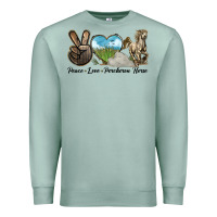 Seafoam Peace Love Percheron Horse Premium Sweatshirt - LillyAllenDesigns