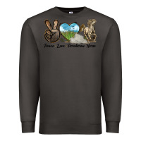 Smoke Peace Love Percheron Horse Premium Sweatshirt - LillyAllenDesigns