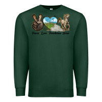 Sports Green Peace Love Percheron Horse Premium Sweatshirt - LillyAllenDesigns