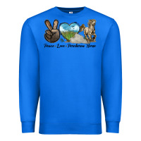 True Royal Peace Love Percheron Horse Premium Sweatshirt - LillyAllenDesigns