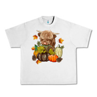 Lunar Rock Heifer with Pumpkins Urban Heavy Tee - texasbilliewilder