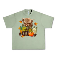 Oil Green Heifer with Pumpkins Urban Heavy Tee - texasbilliewilder
