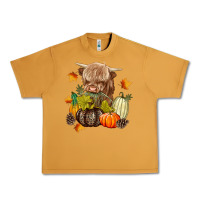 Peanut Butter Heifer with Pumpkins Urban Heavy Tee - texasbilliewilder