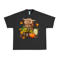 Pigment Black Heifer with Pumpkins Urban Heavy Tee - texasbilliewilder