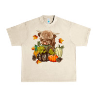 Sandshell Heifer with Pumpkins Urban Heavy Tee - texasbilliewilder