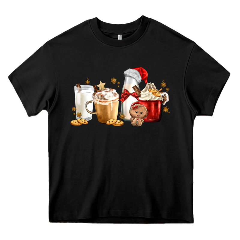 Christmas Milk And Cookie Latte Coffee Cups Heavy Core Tee by MaliasSmallBusiness | Teevron