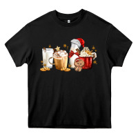 Black Christmas Milk and Cookie Latte Coffee Cups Heavy Core Tee - MaliasSmallBusiness