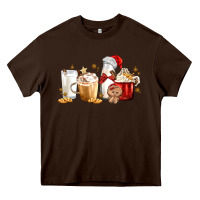 Chocolate Brown Christmas Milk and Cookie Latte Coffee Cups Heavy Core Tee - MaliasSmallBusiness