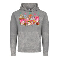 Cloud Rock Pink gingerbread coffee cups Vintage Hoodie - texasbilliewilder