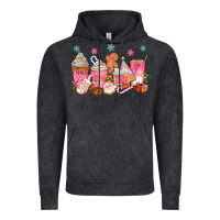Vintage Black Pink gingerbread coffee cups Vintage Hoodie - texasbilliewilder