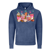 Pink Gingerbread Coffee Cups Vintage Hoodie | Teevron