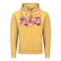 Vintage Mustard Pink gingerbread coffee cups Vintage Hoodie - texasbilliewilder