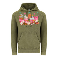 Vintage Olive Pink gingerbread coffee cups Vintage Hoodie - texasbilliewilder