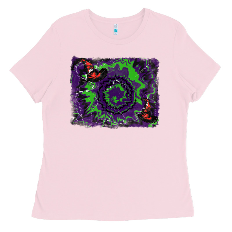 Halloween Witch Hat Backgraund Ladies Tee by RanaPortraitStore | Teevron