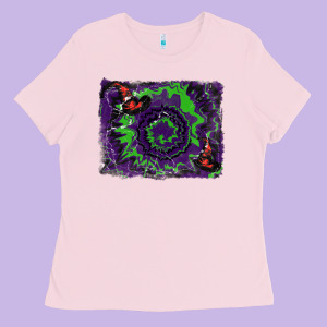 Halloween Witch Hat Backgraund Ladies Tee Designed By Ranaportraitstore