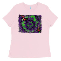 Bubblegum Pink halloween witch hat backgraund Ladies Tee - RanaPortraitStore