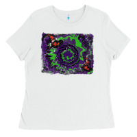 White halloween witch hat backgraund Ladies Tee - RanaPortraitStore