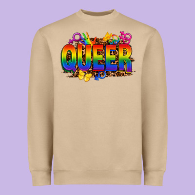Queer Heavyweight Sweatshirt Designed By Fadigitalartstudio