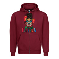 Burgundy proud latina Zipper Hoodie - BundleAndBundleShop