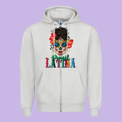 Proud Latina Zipper Hoodie Designed By Bundleandbundleshop