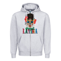 Heather Grey proud latina Zipper Hoodie - BundleAndBundleShop