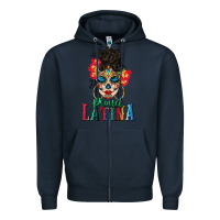 Navy proud latina Zipper Hoodie - BundleAndBundleShop