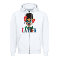 White proud latina Zipper Hoodie - BundleAndBundleShop