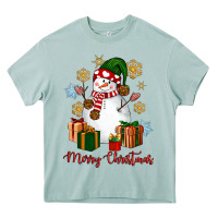 Arona Snowman Merry Christmas Heavy Core Tee - NancyCooperArtShop