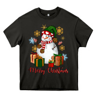 Asphalt Snowman Merry Christmas Heavy Core Tee - NancyCooperArtShop