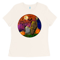 Bone halloween round Ladies Tee - BundleAndBundleShop