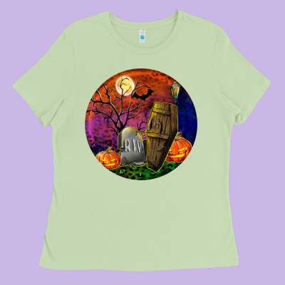Halloween Round Ladies Tee Designed By Bundleandbundleshop