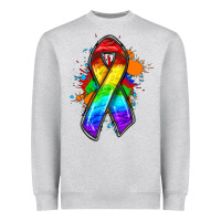 Heather Grey Pride ribbon Heavyweight Sweatshirt - FaDigitalArtStudio