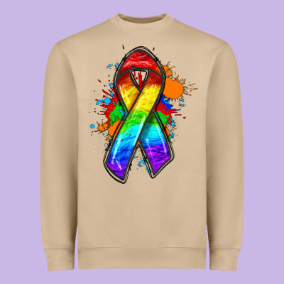 Pride Ribbon Heavyweight Sweatshirt Designed By Fadigitalartstudio