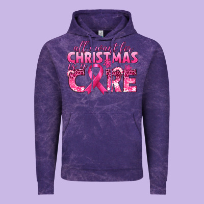 All I Want For Christmas Is A Cure Breast Cancer Vintage Hoodie Designed By Texasbilliewilder