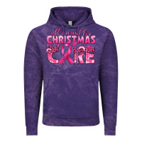 Cloud Purple all i want for christmas is a cure breast cancer Vintage Hoodie - texasbilliewilder