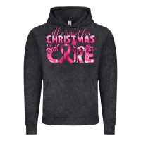 Vintage Black all i want for christmas is a cure breast cancer Vintage Hoodie - texasbilliewilder
