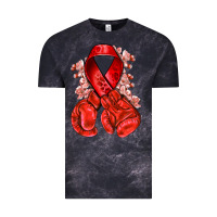 Cloud Black Red ribbon with boxing gloves Vintage Tee - NancyCooperArtShop