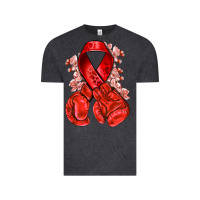 Vintage Black Red ribbon with boxing gloves Vintage Tee - NancyCooperArtShop